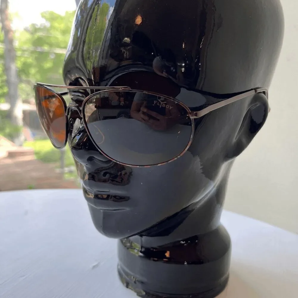 Stauer Flyboy Sunglasses Tortoise Print Metal Frame UV400 Aviator Pilot Style
